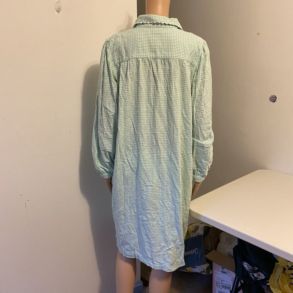 Fundamentals House Dress Nightgown Muu Muu Dress Robe Small Cotton Soft Check - Picture 8 of 8